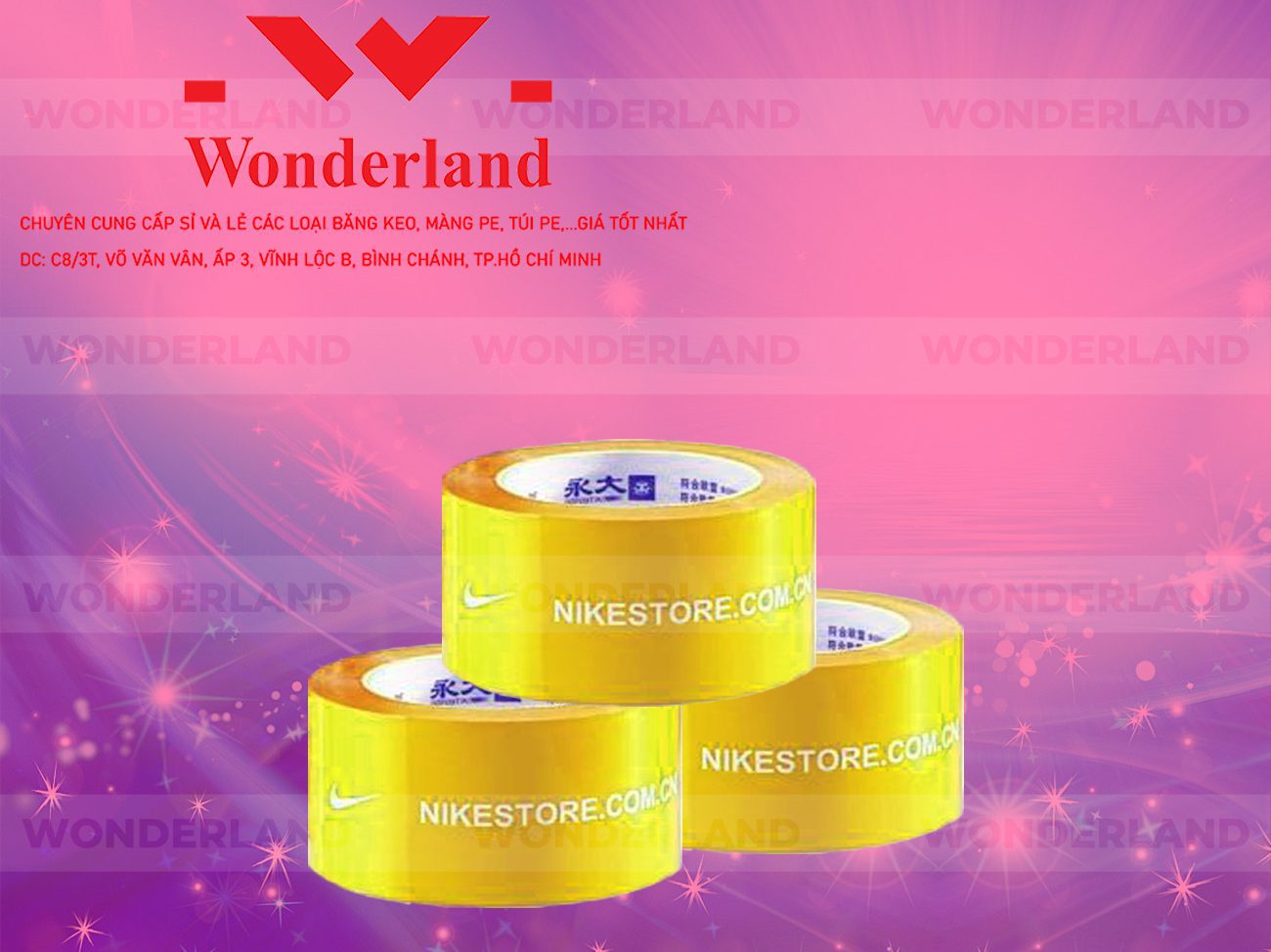 BĂNG KEO IN CHỮ SIZE 50MM WONDERLAND GIÁ TỐT