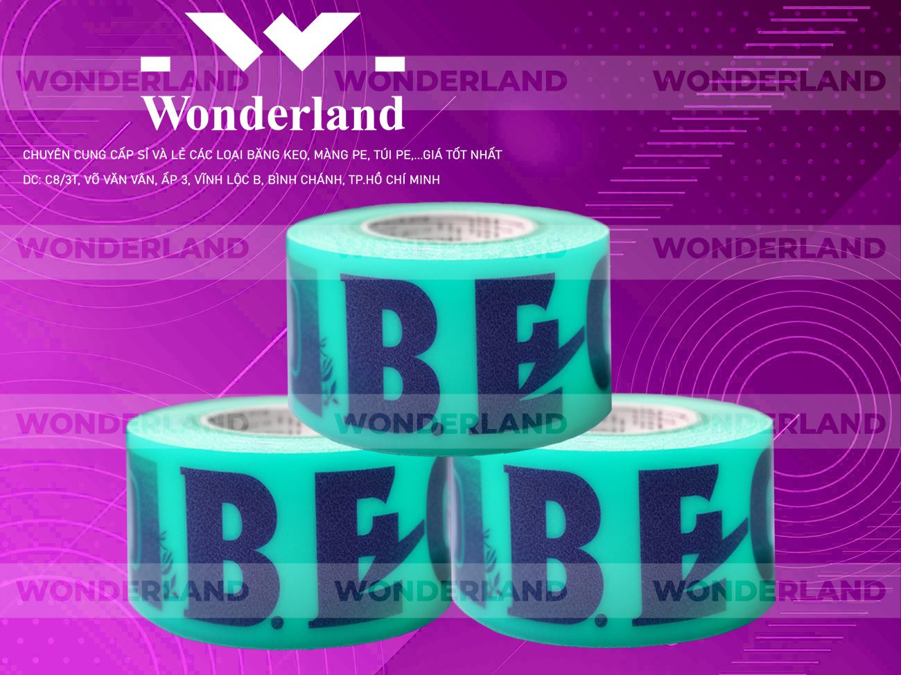 BĂNG KEO IN CHỮ SIZE 54MM WONDERLAND GIÁ RẺ NHẤT