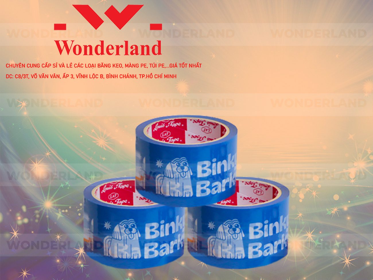BĂNG KEO IN CHỮ SIZE 56MM WONDERLAND GIÁ TỐT
