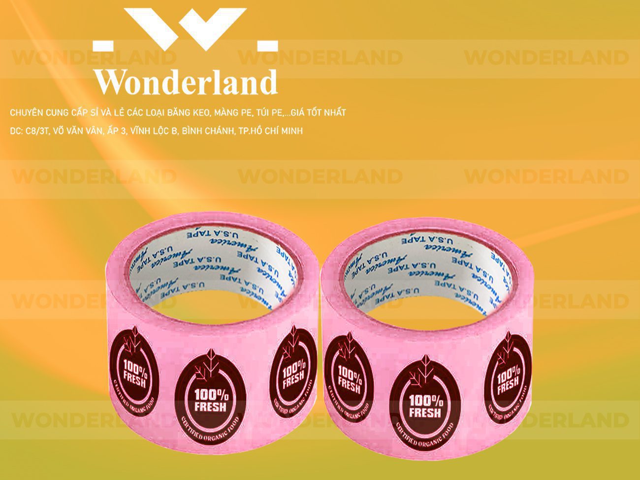 BĂNG KEO IN CHỮ SIZE 57MM WONDERLAND CHẤT LƯỢNG TỐT NHẤT