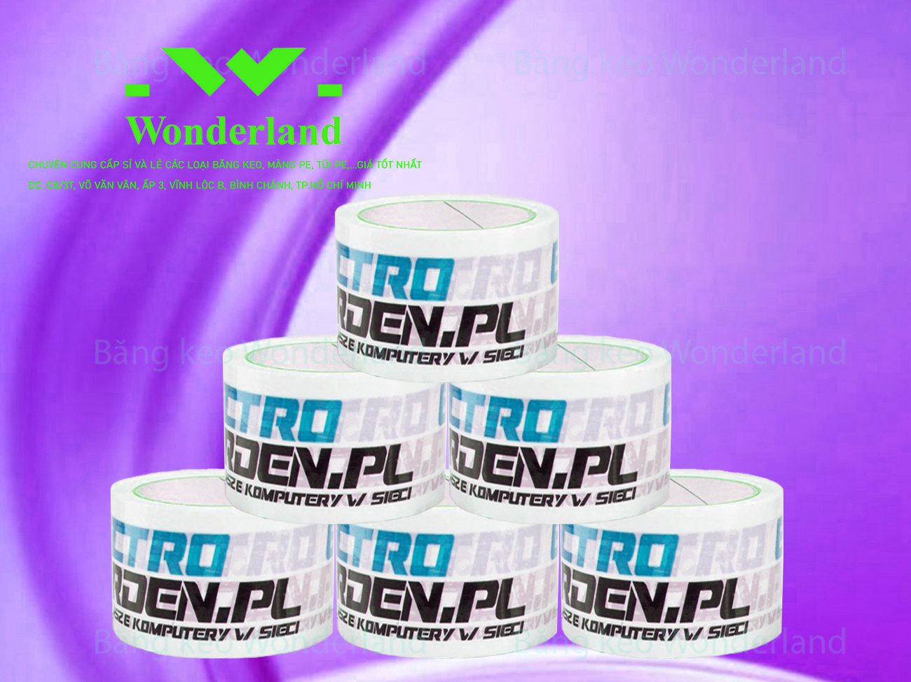BĂNG KEO IN CHỮ SIZE 57MM WONDERLAND GIÁ RẺ NHẤT
