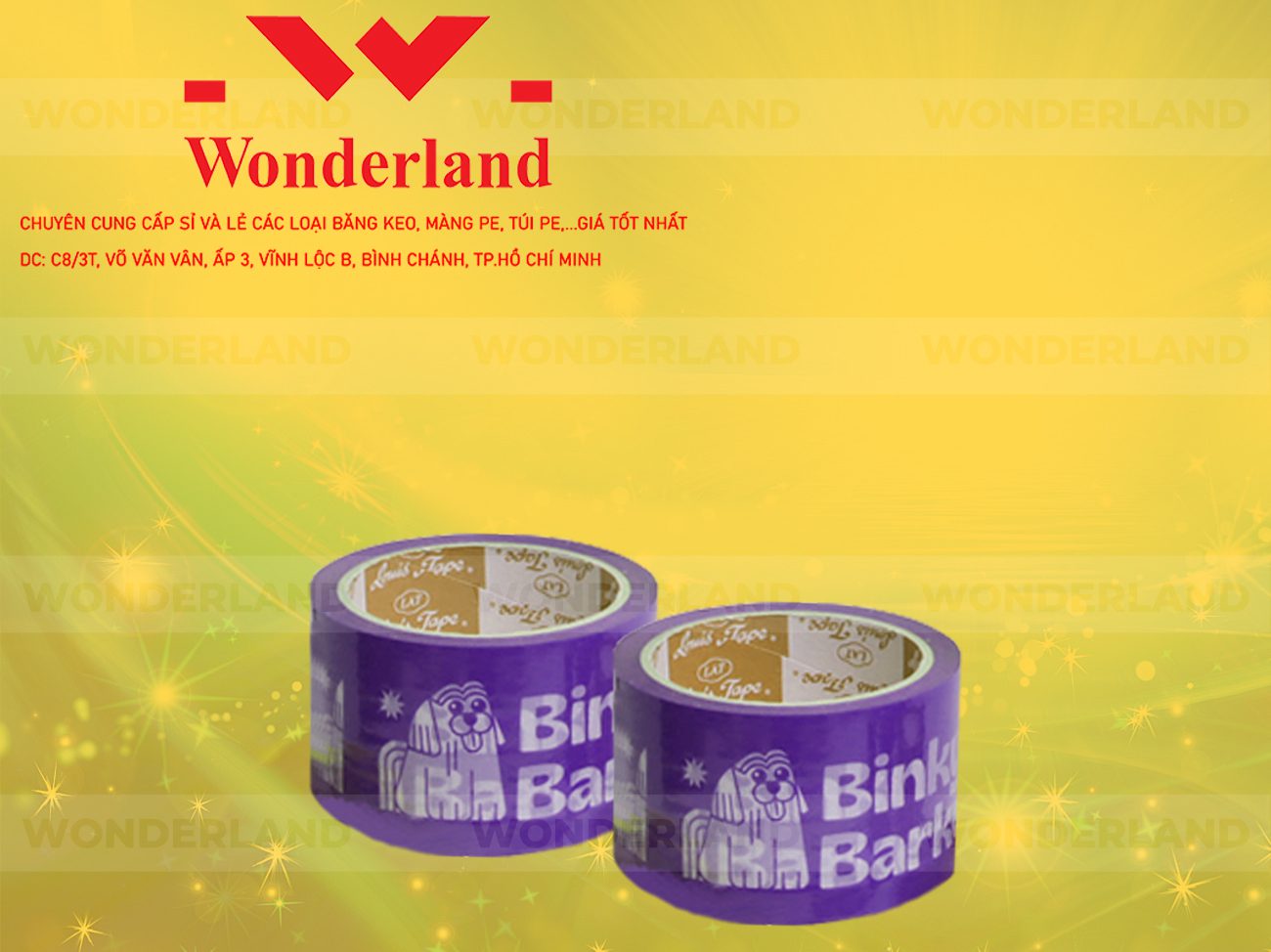 BĂNG KEO IN CHỮ SIZE 58MM WONDERLAND CHẤT LƯỢNG TỐT NHẤT