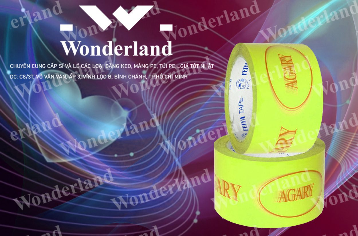 BĂNG KEO IN CHỮ SIZE 60MM WONDERLAND CHẤT LƯỢNG