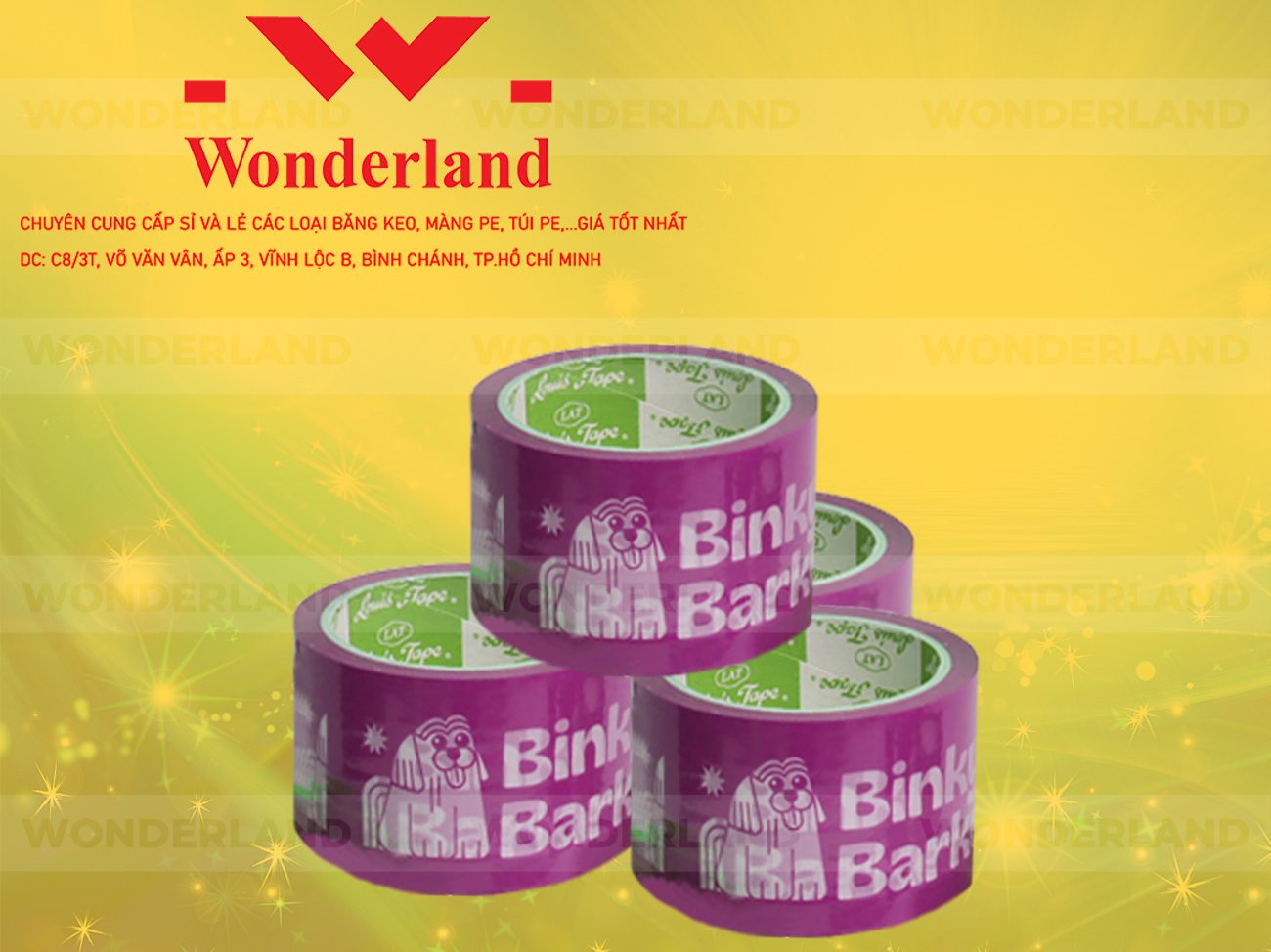 BĂNG KEO IN CHỮ SIZE 60MM WONDERLAND GIÁ TỐT