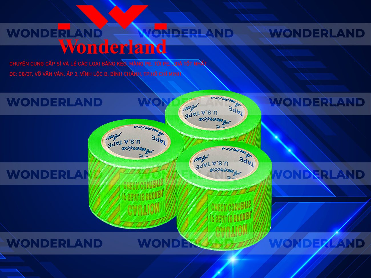 BĂNG KEO IN CHỮ SIZE 61MM WONDERLAND GIÁ TỐT
