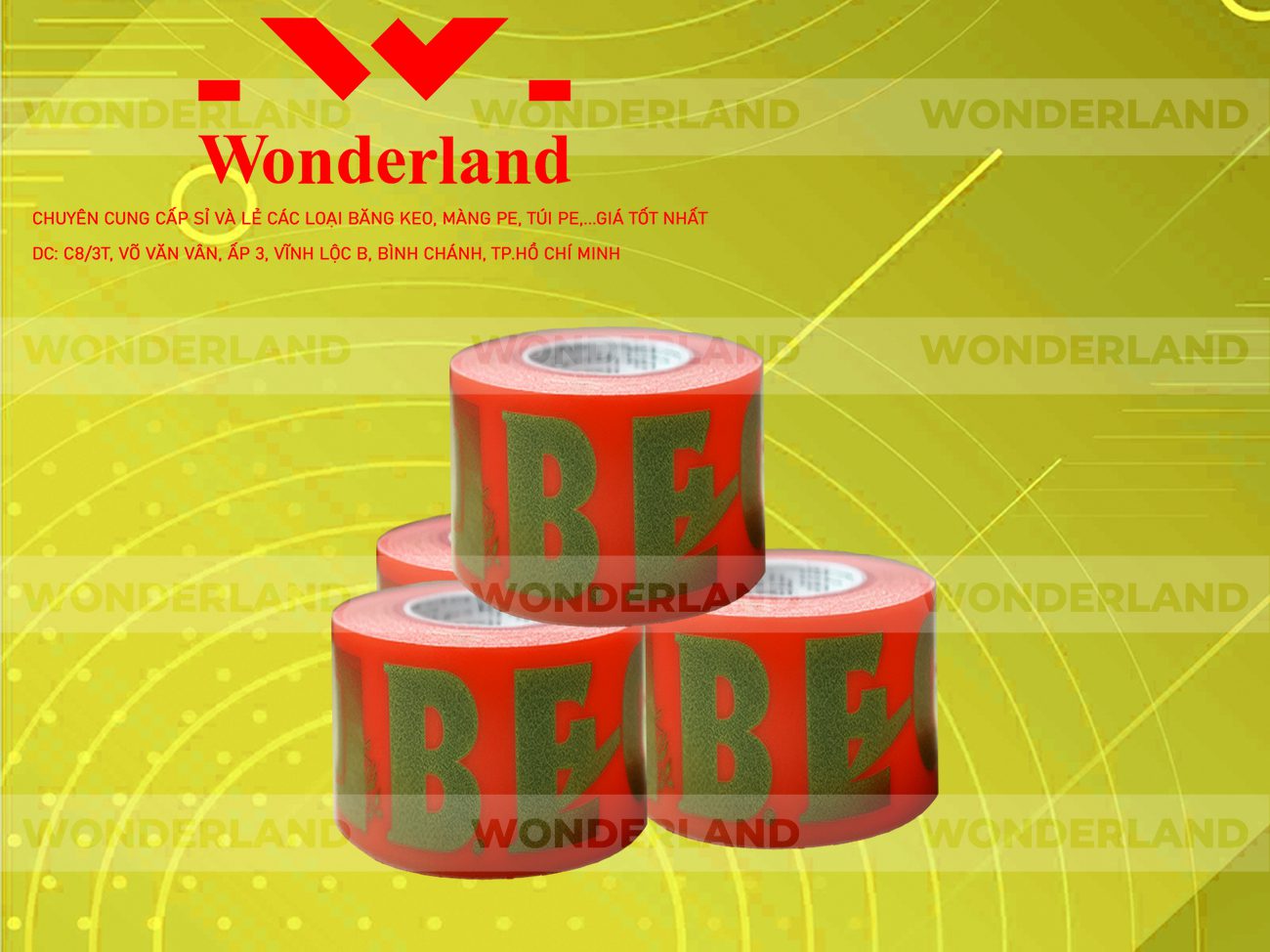 BĂNG KEO IN CHỮ SIZE 62MM WONDERLAND GIÁ RẺ NHẤT