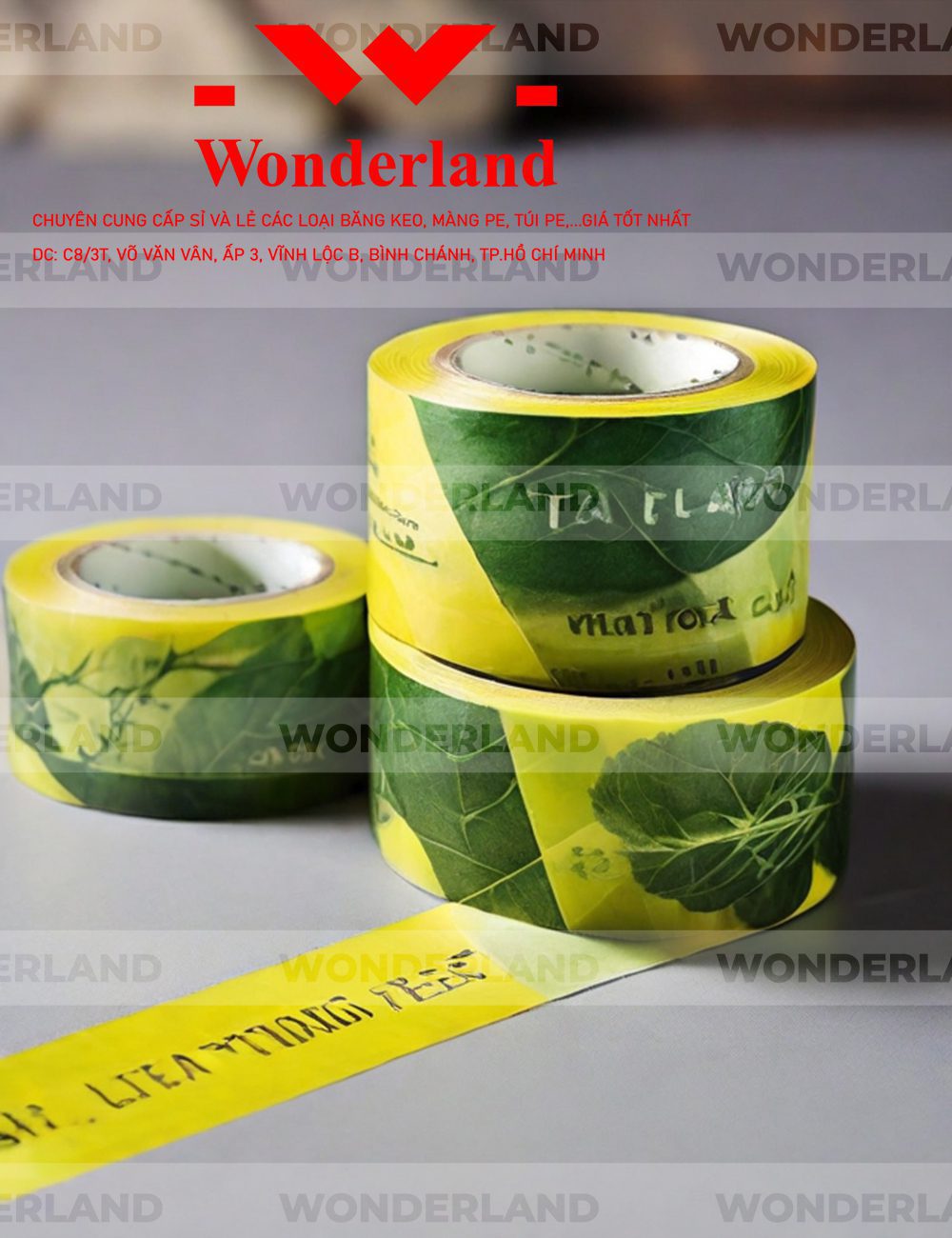 BĂNG KEO IN CHỮ SIZE 64MM WONDERLAND GIÁ RẺ NHẤT