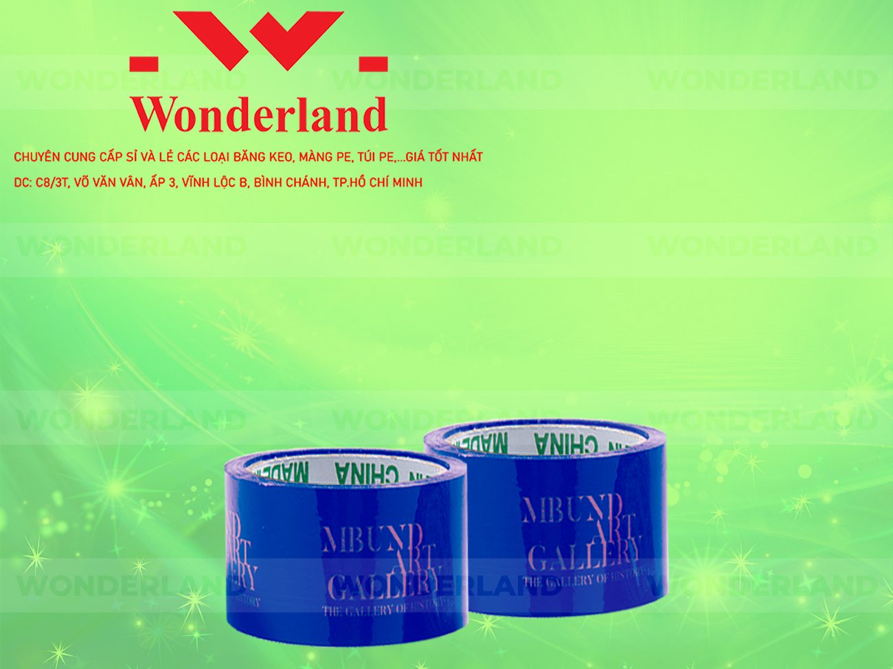BĂNG KEO IN CHỮ SIZE 66MM WONDERLAND CHẤT LƯỢNG TỐT NHẤT
