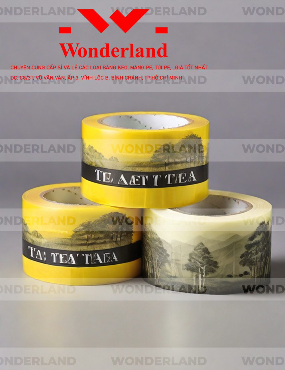 BĂNG KEO IN CHỮ SIZE 66MM WONDERLAND GIÁ RẺ NHẤT