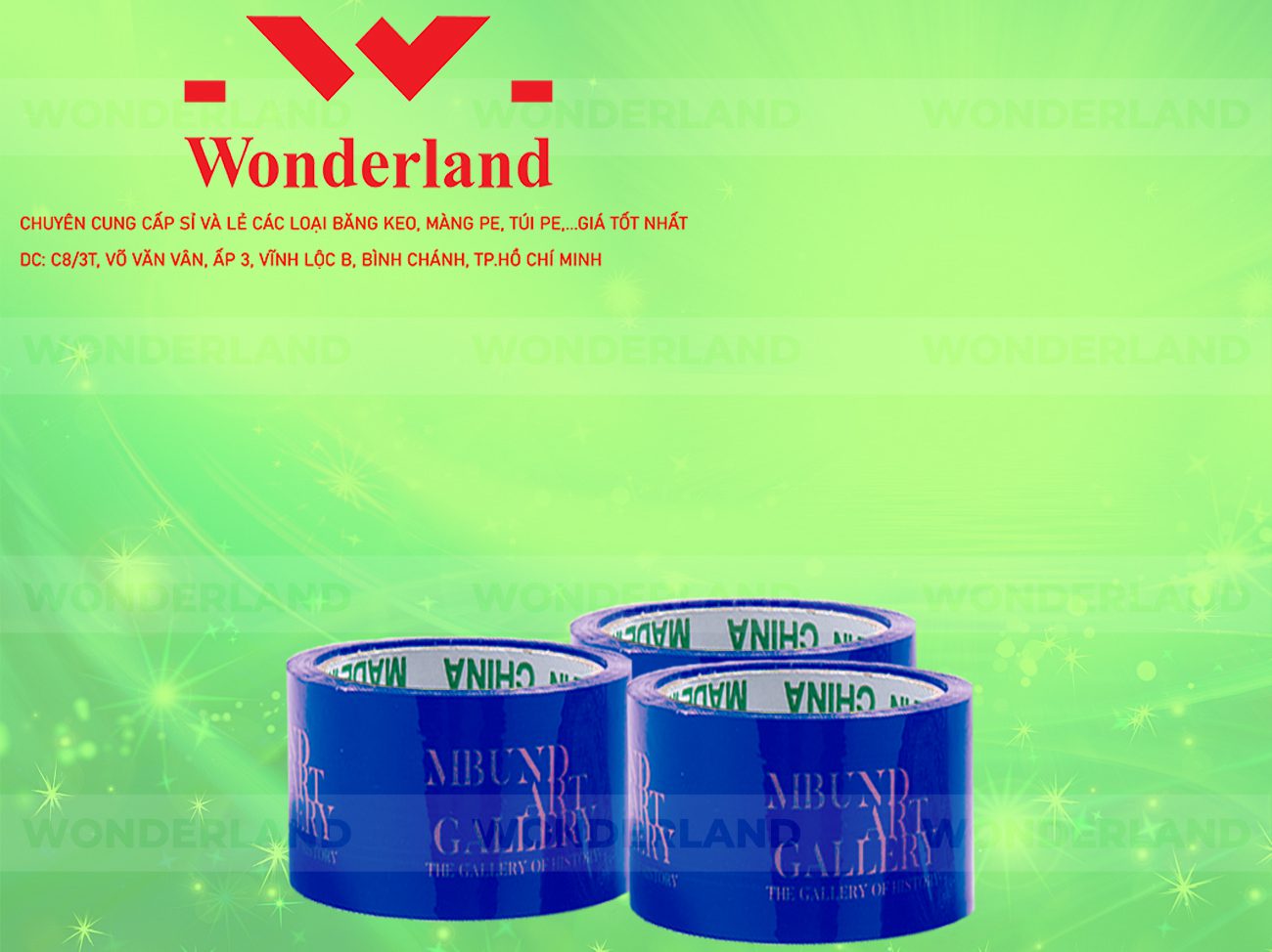 BĂNG KEO IN CHỮ SIZE 66MM WONDERLAND GIÁ TỐT