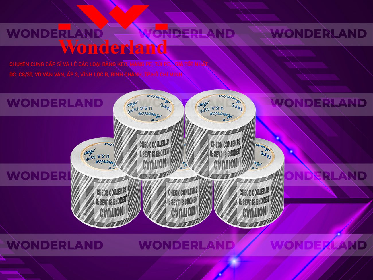 BĂNG KEO IN CHỮ SIZE 67MM WONDERLAND GIÁ RẺ NHẤT