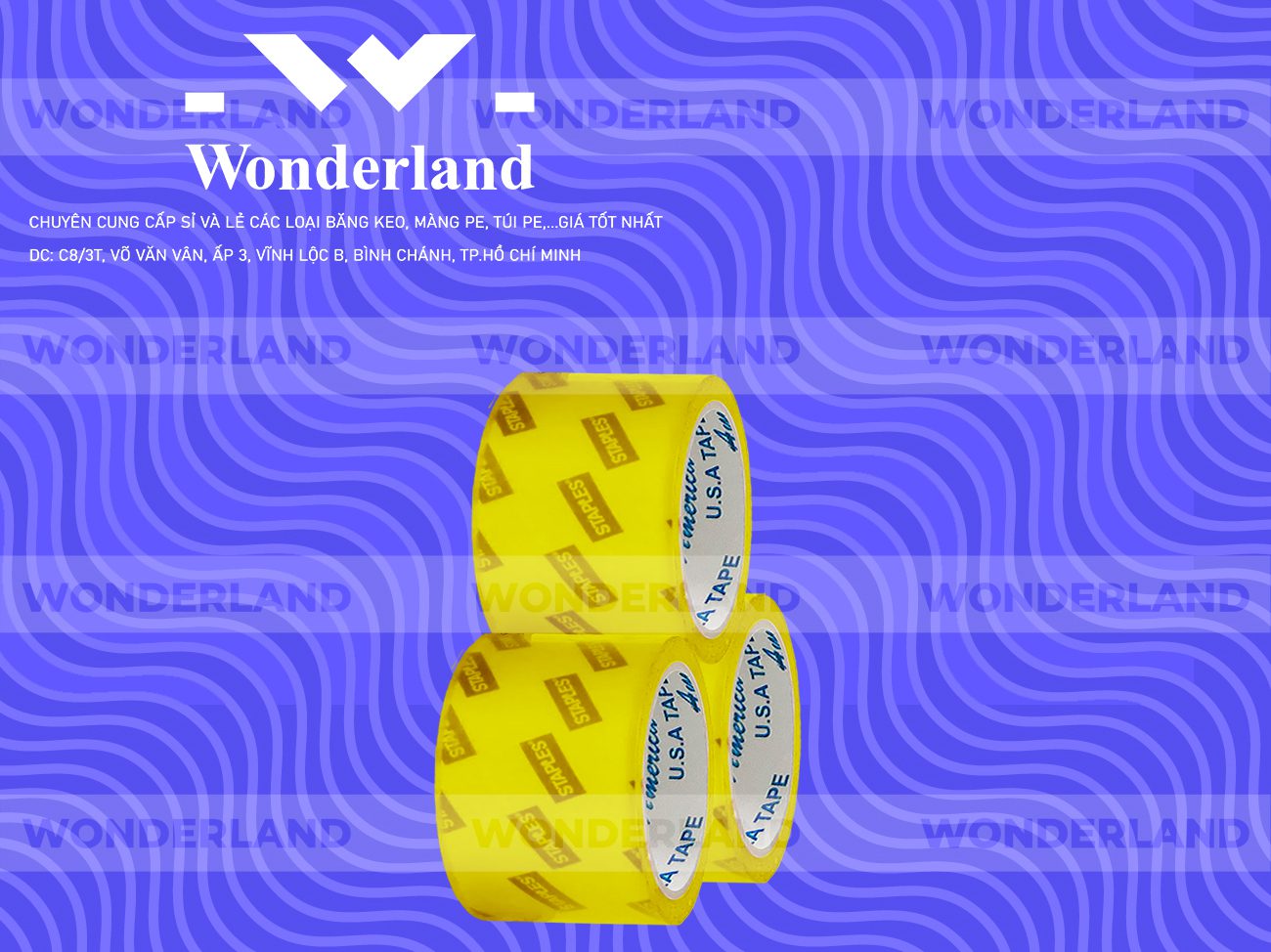 BĂNG KEO IN CHỮ SIZE 67MM WONDERLAND GIÁ SỈ TỐT NHẤT