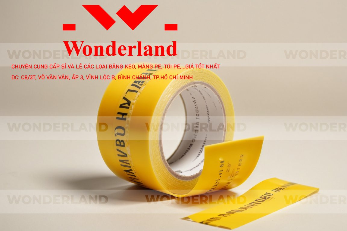 BĂNG KEO IN CHỮ SIZE 68MM WONDERLAND CHẤT LƯỢNG