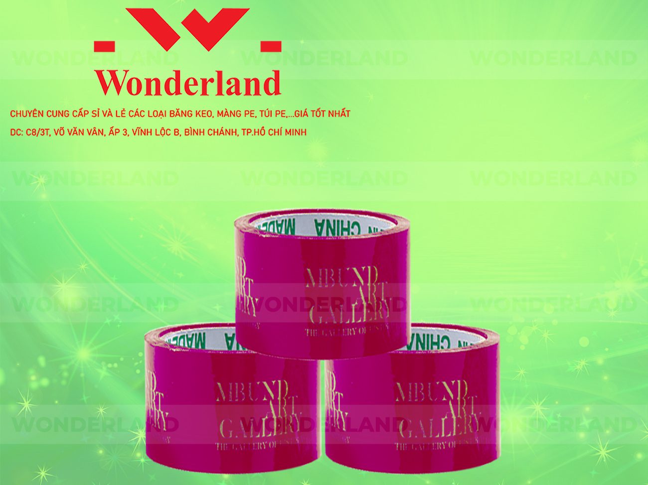 BĂNG KEO IN CHỮ SIZE 68MM WONDERLAND GIÁ TỐT