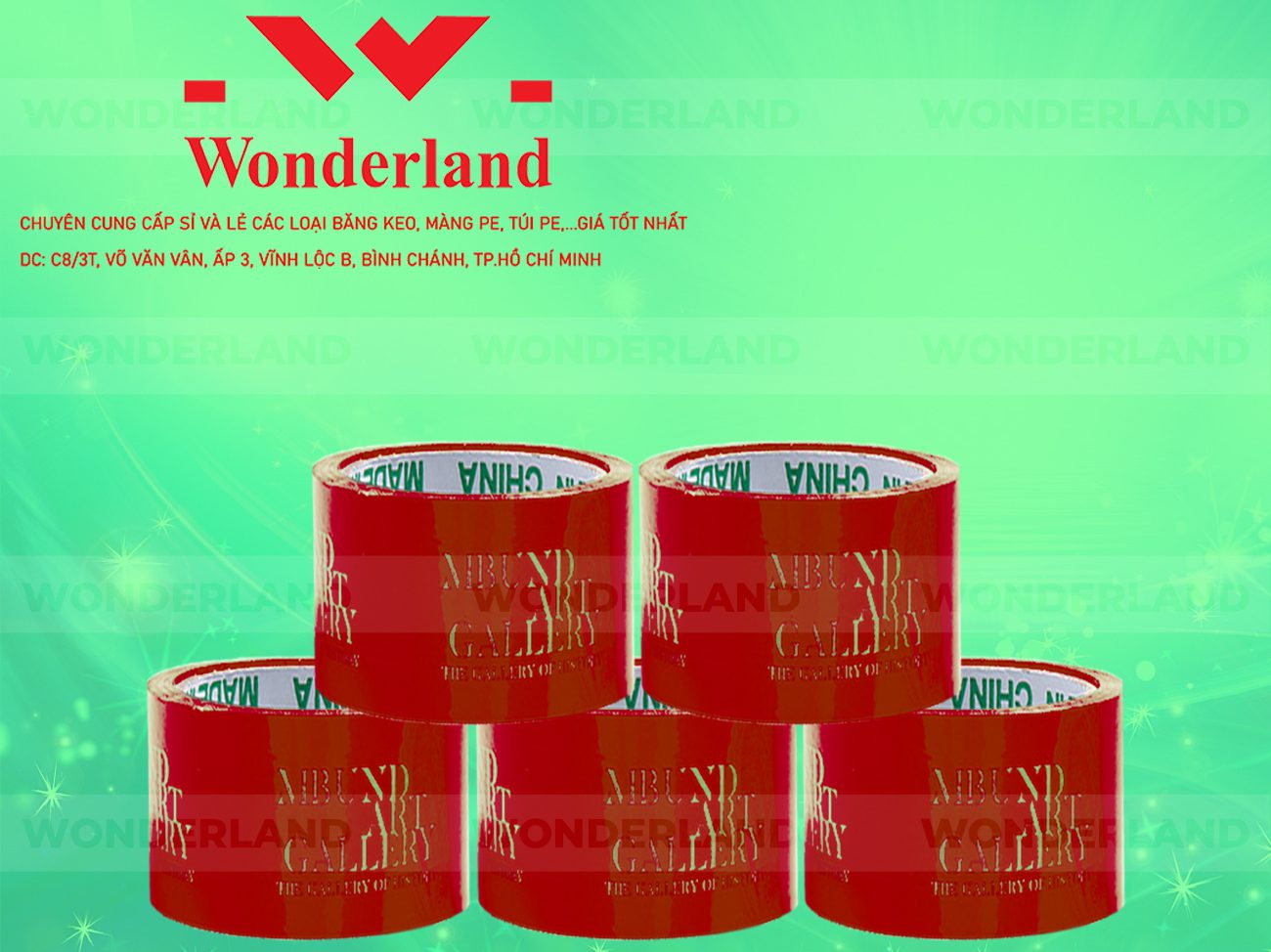 BĂNG KEO IN CHỮ SIZE 70MM WONDERLAND GIÁ TỐT