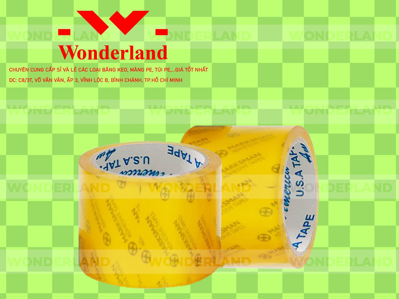 BĂNG KEO IN CHỮ SIZE 71MM WONDERLAND GIÁ SỈ TỐT NHẤT