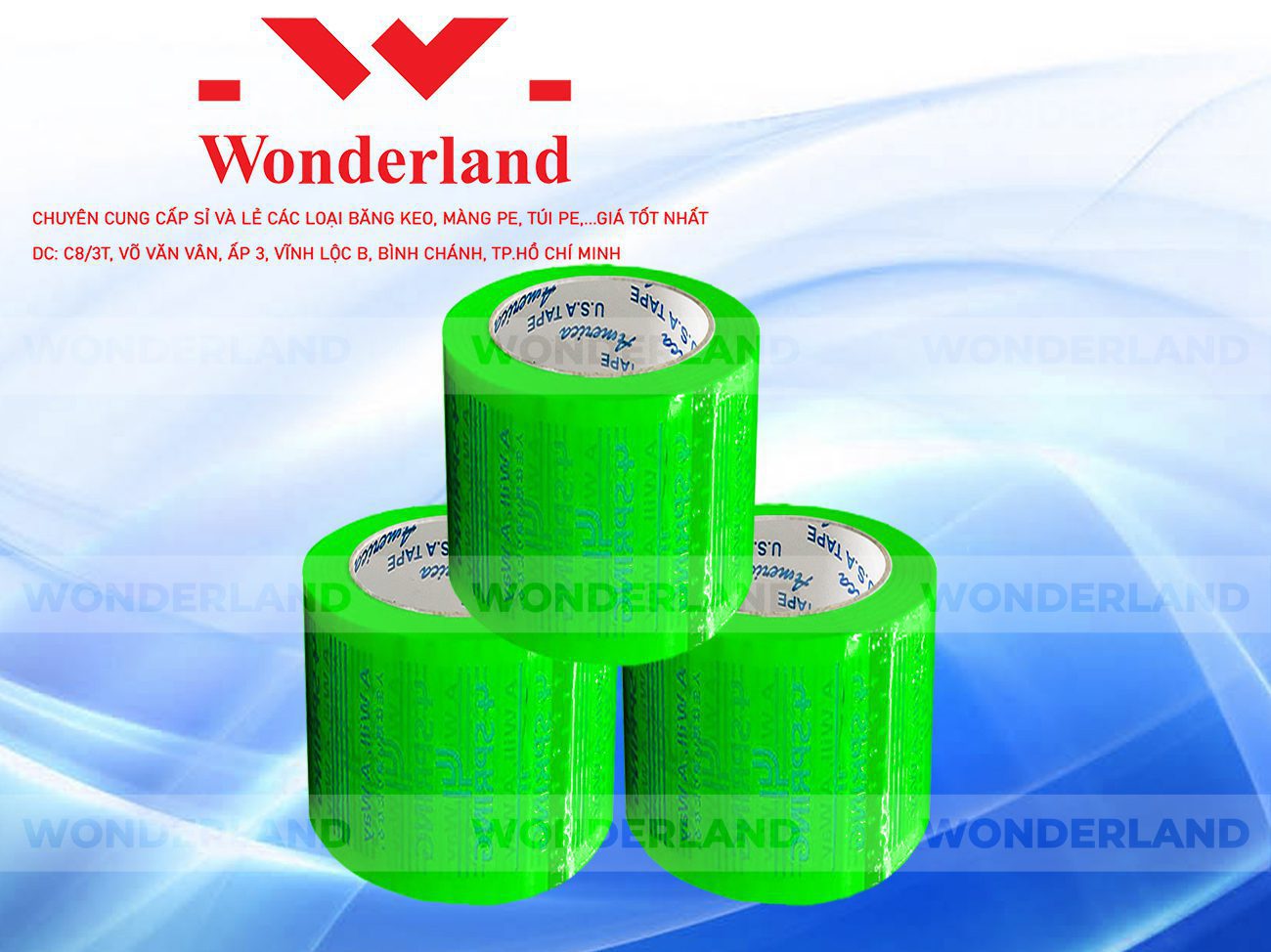 BĂNG KEO IN CHỮ SIZE 72MM WONDERLAND GIÁ SỈ TỐT NHẤT