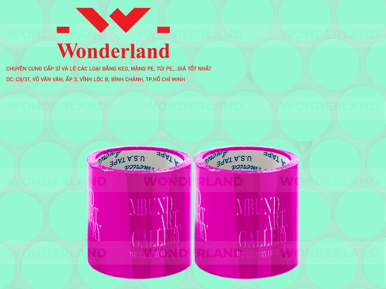 BĂNG KEO IN CHỮ SIZE 73MM WONDERLAND CHẤT LƯỢNG TỐT NHẤT