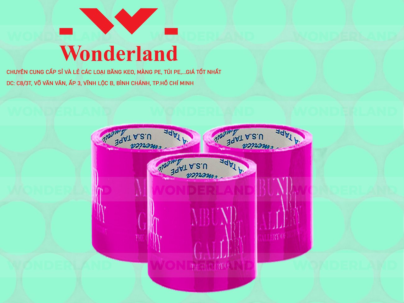 BĂNG KEO IN CHỮ SIZE 73MM WONDERLAND GIÁ TỐT
