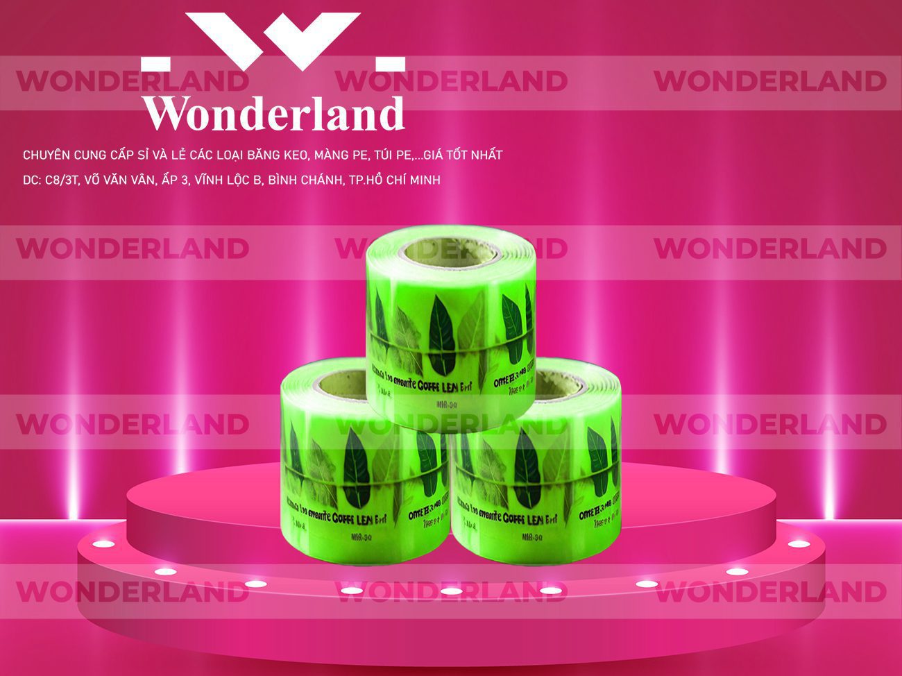 BĂNG KEO IN CHỮ SIZE 74MM WONDERLAND GIÁ RẺ NHẤT