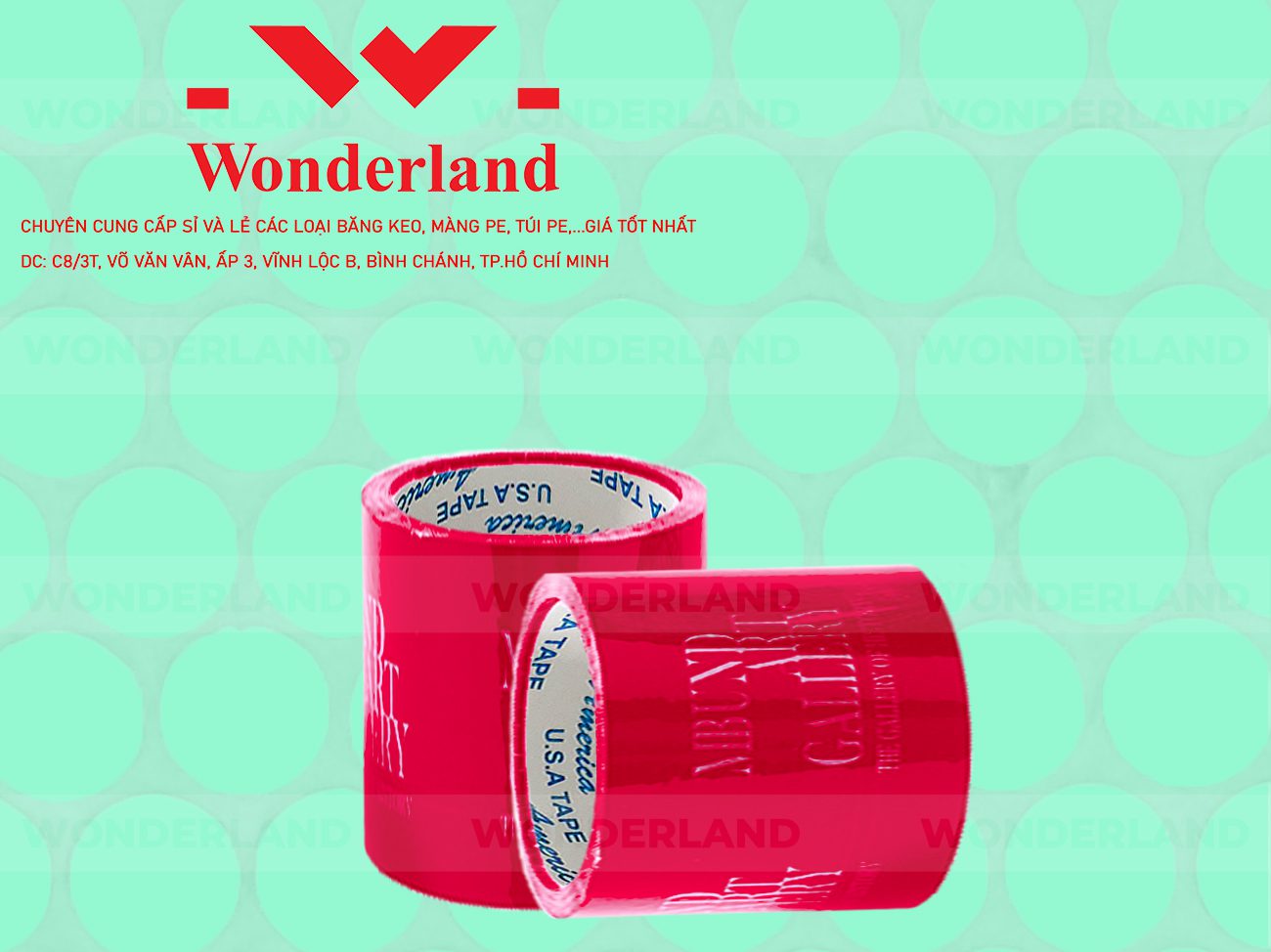 BĂNG KEO IN CHỮ SIZE 75MM WONDERLAND CHẤT LƯỢNG TỐT NHẤT