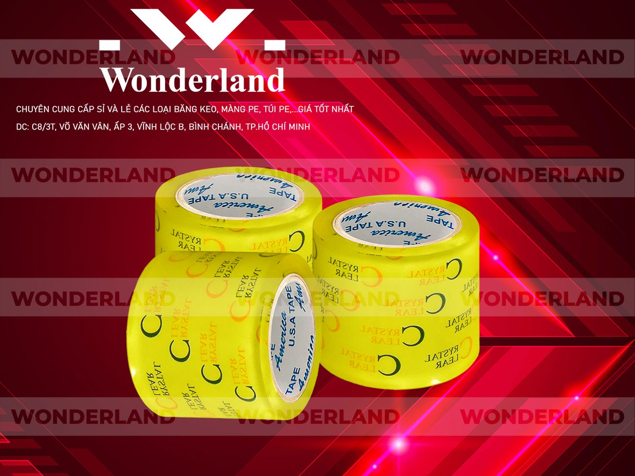 BĂNG KEO IN CHỮ SIZE 75MM WONDERLAND GIÁ RẺ NHẤT
