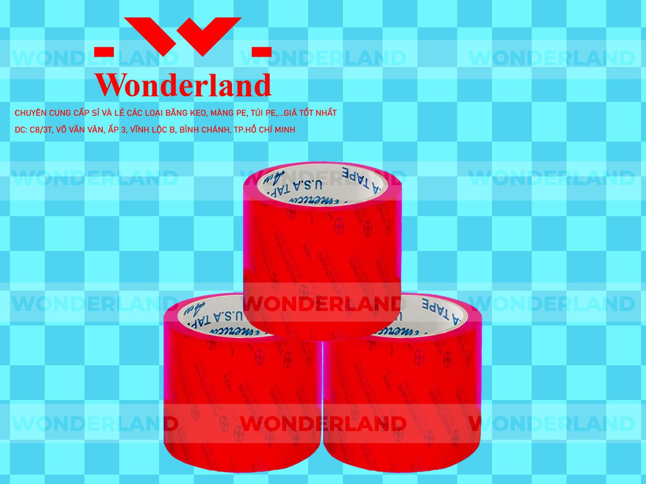 BĂNG KEO IN CHỮ SIZE 75MM WONDERLAND GIÁ SỈ TỐT NHẤT