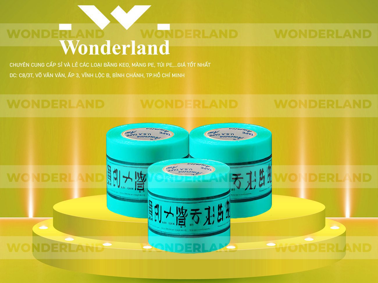 BĂNG KEO IN CHỮ SIZE 76MM WONDERLAND GIÁ RẺ NHẤT
