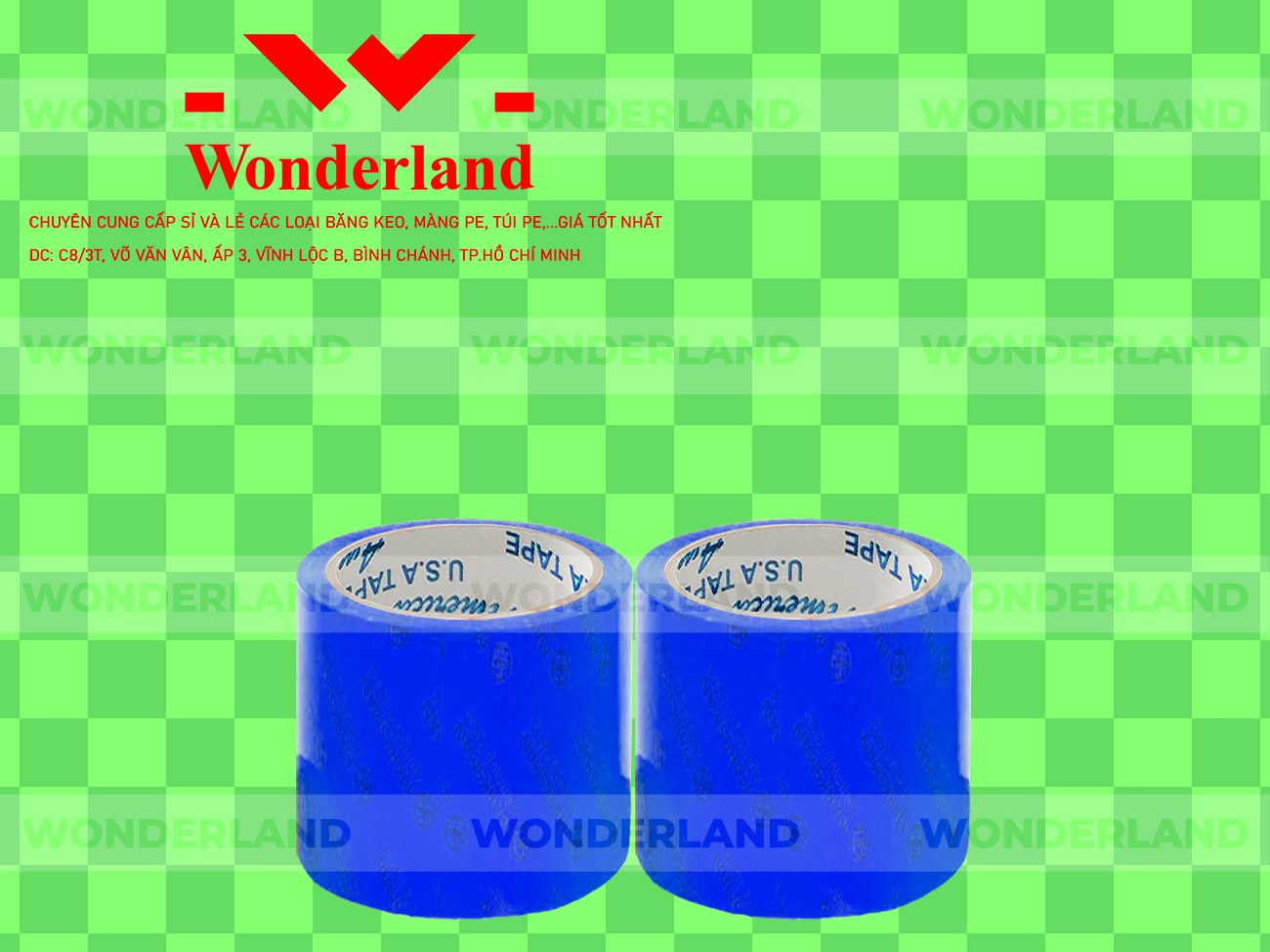 BĂNG KEO IN CHỮ SIZE 77MM WONDERLAND CHẤT LƯỢNG