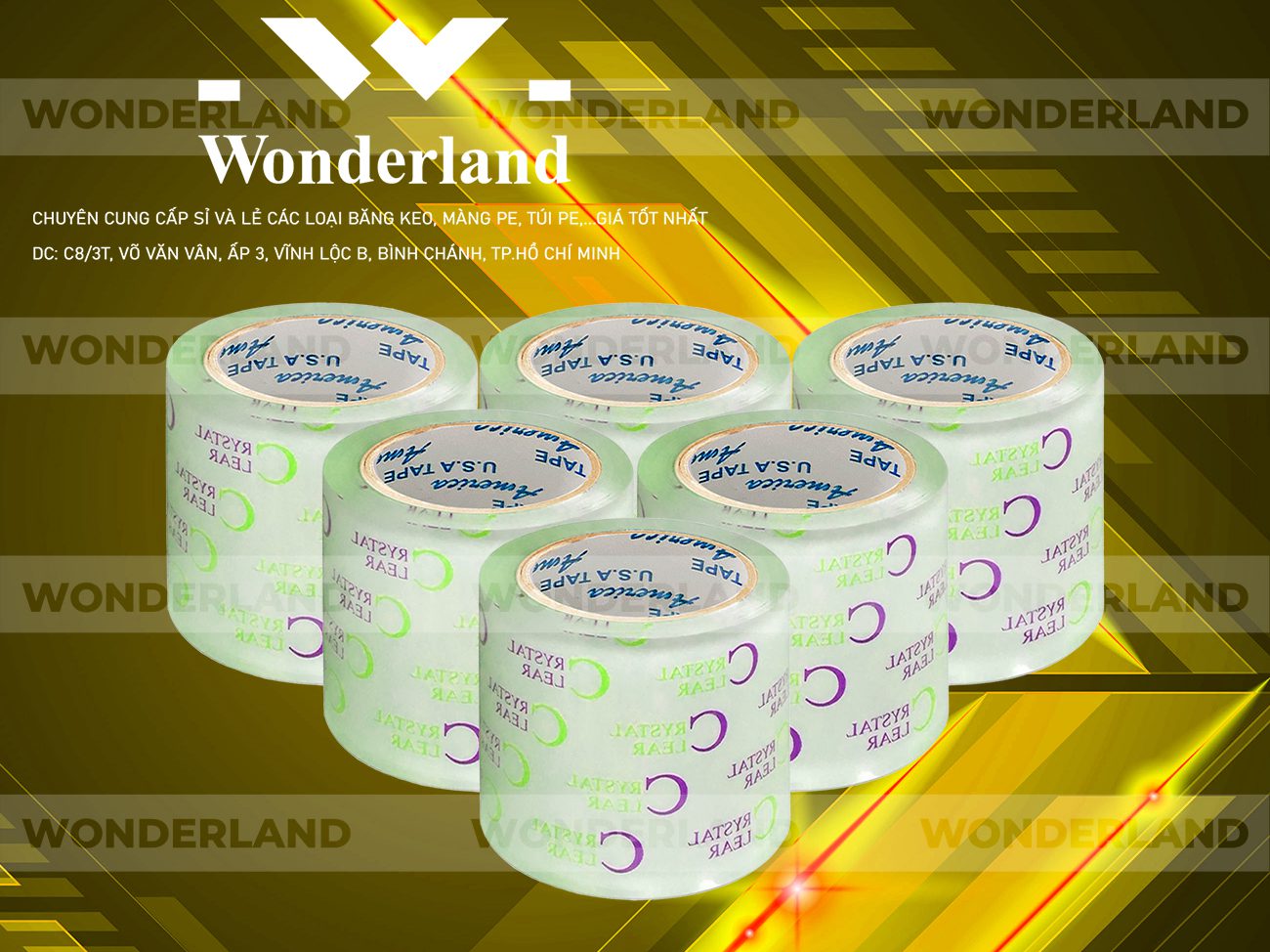 BĂNG KEO IN CHỮ SIZE 77MM WONDERLAND GIÁ RẺ NHẤT