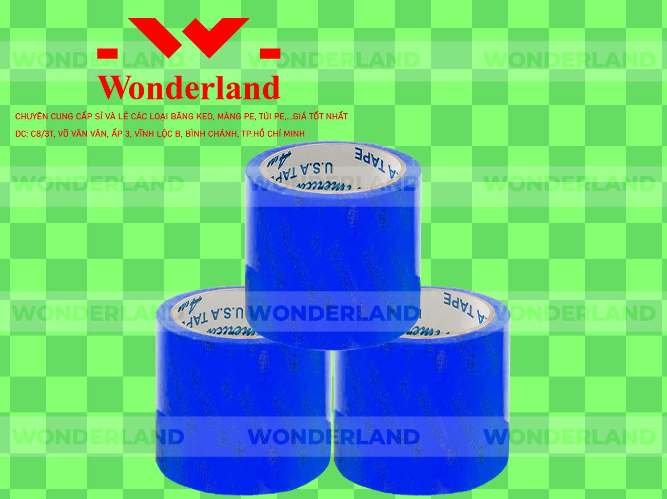 BĂNG KEO IN CHỮ SIZE 77MM WONDERLAND GIÁ SỈ TỐT NHẤT