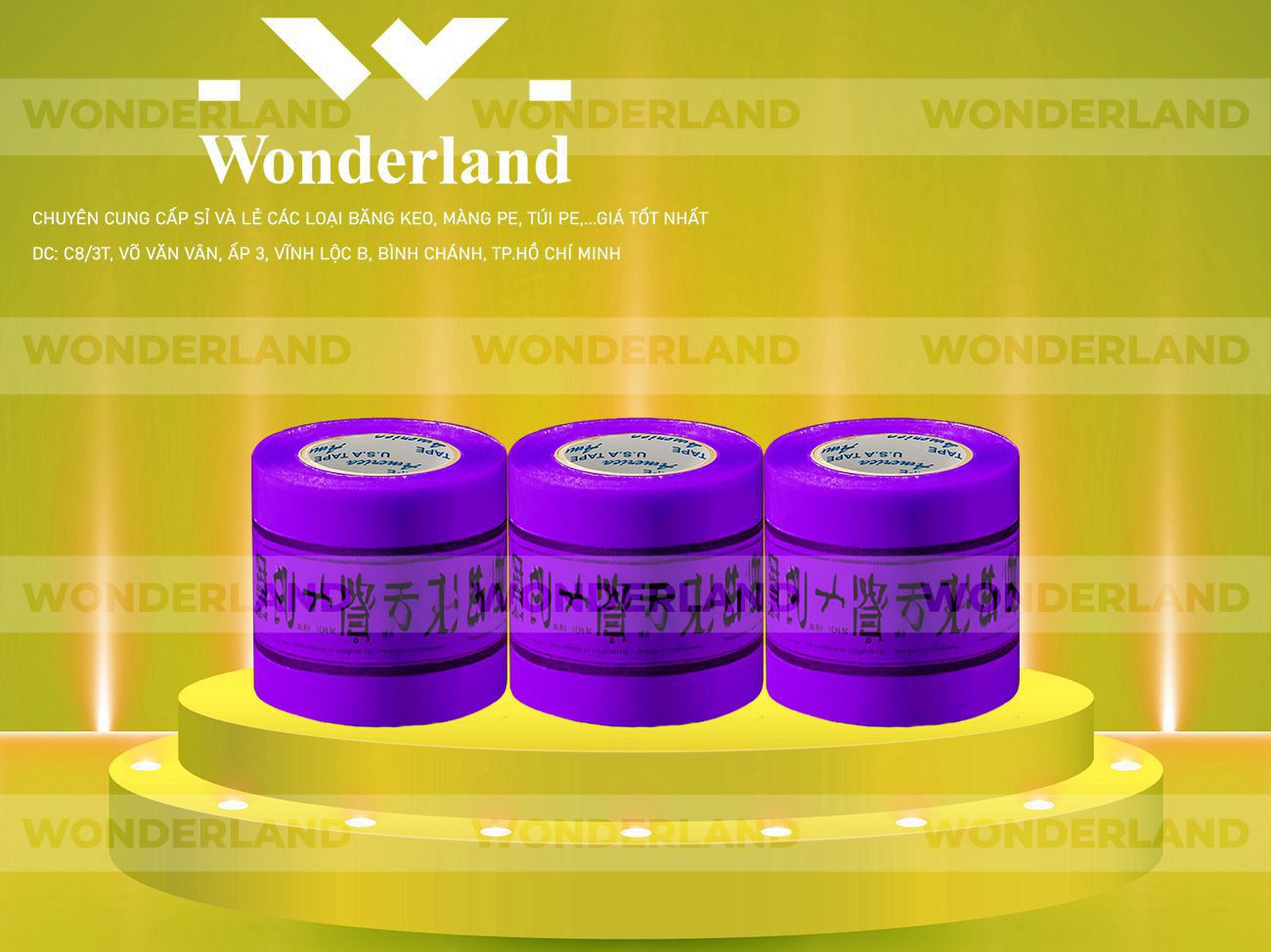 BĂNG KEO IN CHỮ SIZE 78MM WONDERLAND GIÁ RẺ NHẤT
