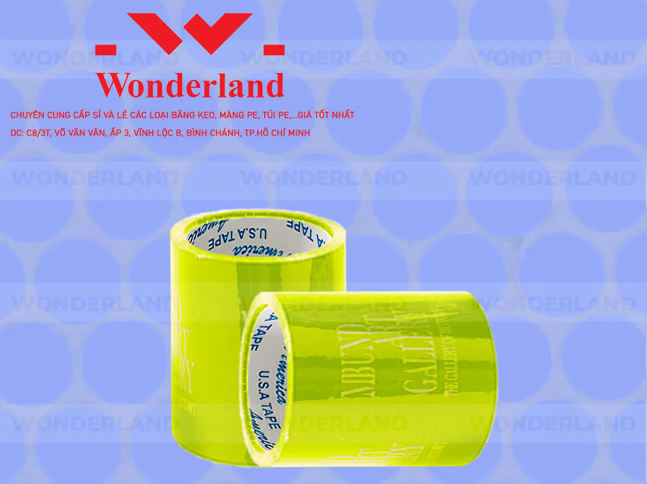 BĂNG KEO IN CHỮ SIZE 79MM WONDERLAND CHẤT LƯỢNG TỐT NHẤT