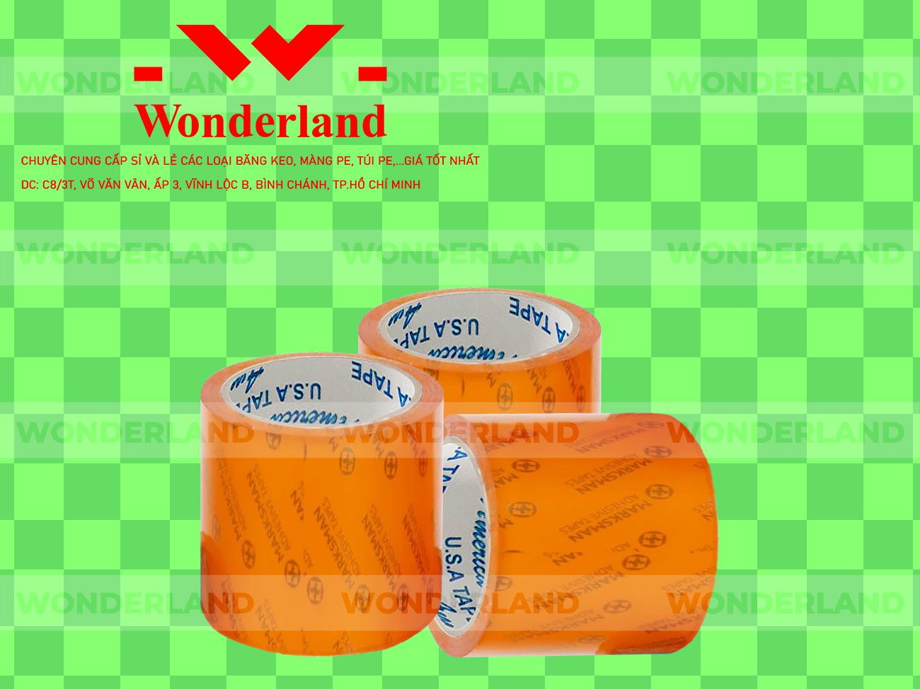 BĂNG KEO IN CHỮ SIZE 79MM WONDERLAND GIÁ SỈ TỐT NHẤT