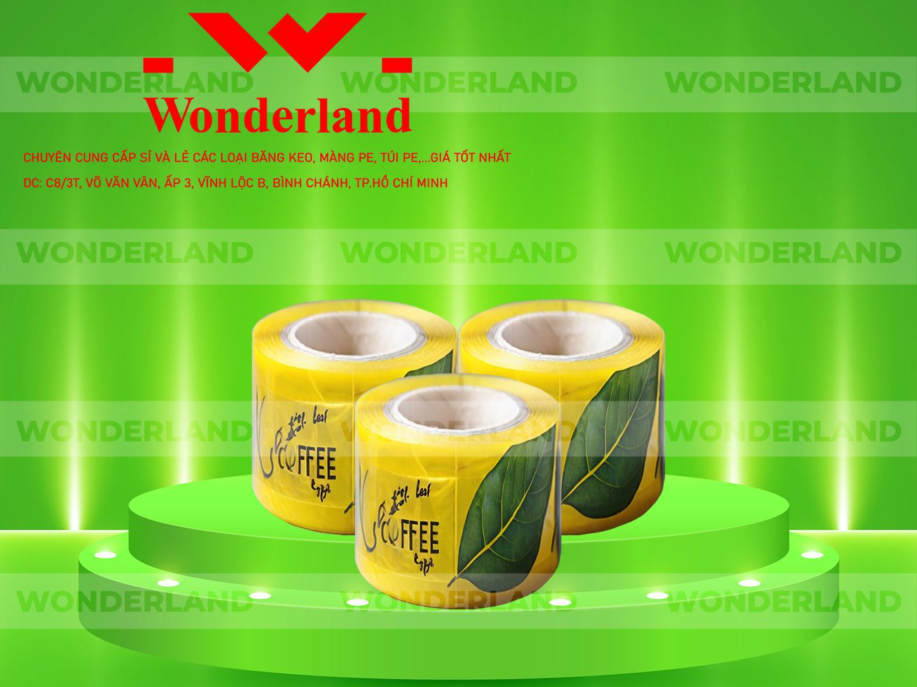 BĂNG KEO IN CHỮ SIZE 80MM WONDERLAND GIÁ RẺ NHẤT