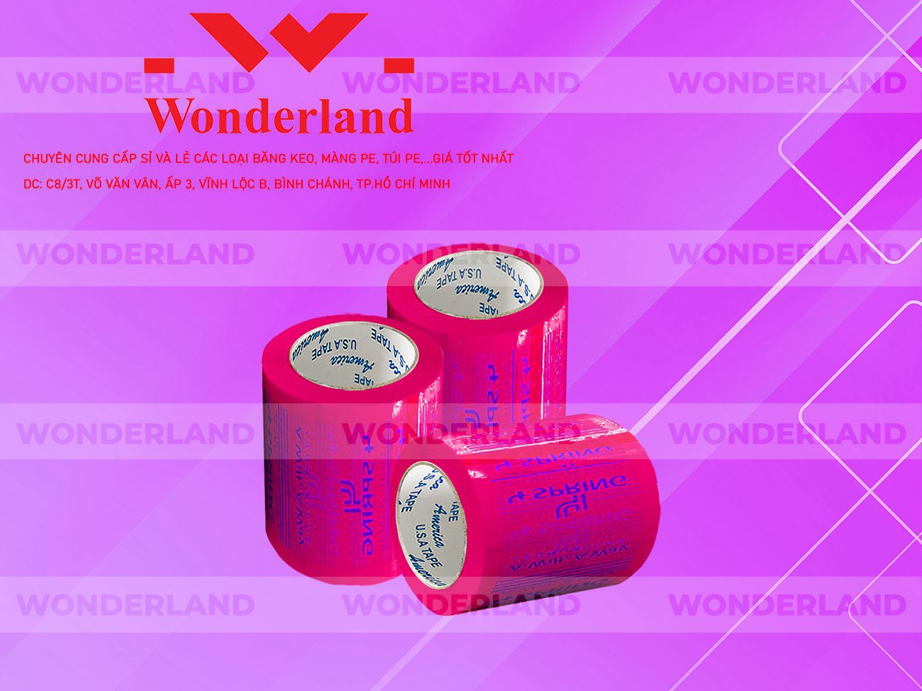 BĂNG KEO IN CHỮ SIZE 80MM WONDERLAND GIÁ SỈ TỐT NHẤT