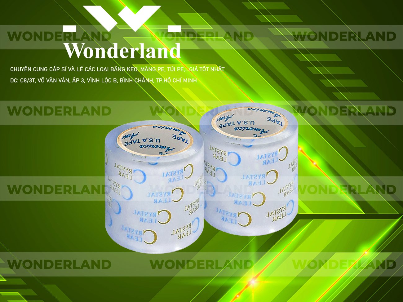 BĂNG KEO IN CHỮ SIZE 81MM WONDERLAND CHẤT LƯỢNG