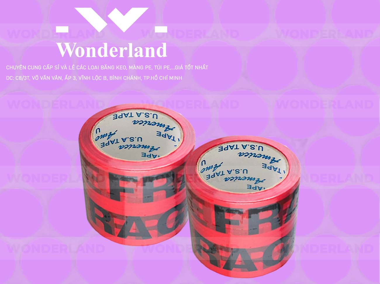 BĂNG KEO IN CHỮ SIZE 81MM WONDERLAND CHẤT LƯỢNG TỐT NHẤT