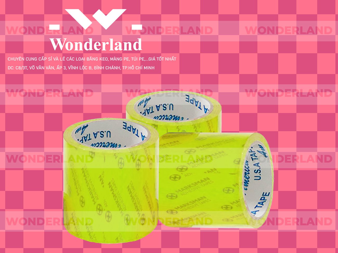 BĂNG KEO IN CHỮ SIZE 81MM WONDERLAND GIÁ SỈ TỐT NHẤT
