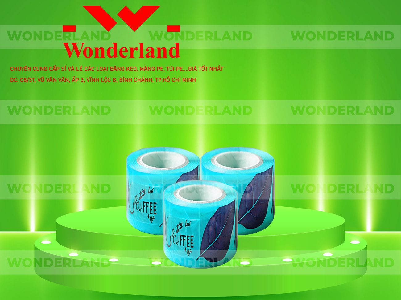 BĂNG KEO IN CHỮ SIZE 82MM WONDERLAND GIÁ RẺ NHẤT