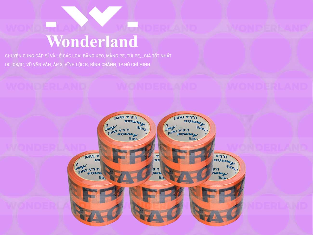 BĂNG KEO IN CHỮ SIZE 83MM WONDERLAND CHẤT LƯỢNG TỐT NHẤT