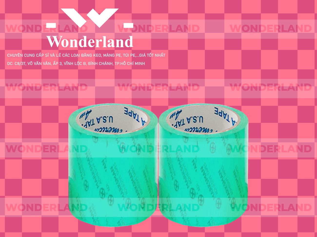 BĂNG KEO IN CHỮ SIZE 83MM WONDERLAND CHẤT LƯỢNG