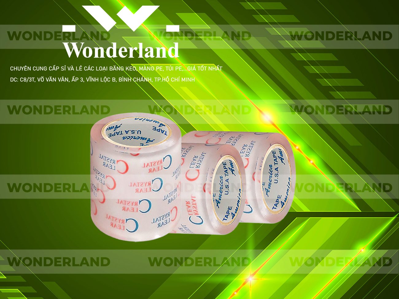 BĂNG KEO IN CHỮ SIZE 83MM WONDERLAND GIÁ RẺ NHẤT