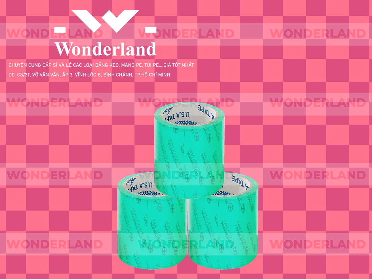 BĂNG KEO IN CHỮ SIZE 83MM WONDERLAND GIÁ SỈ TỐT NHẤT