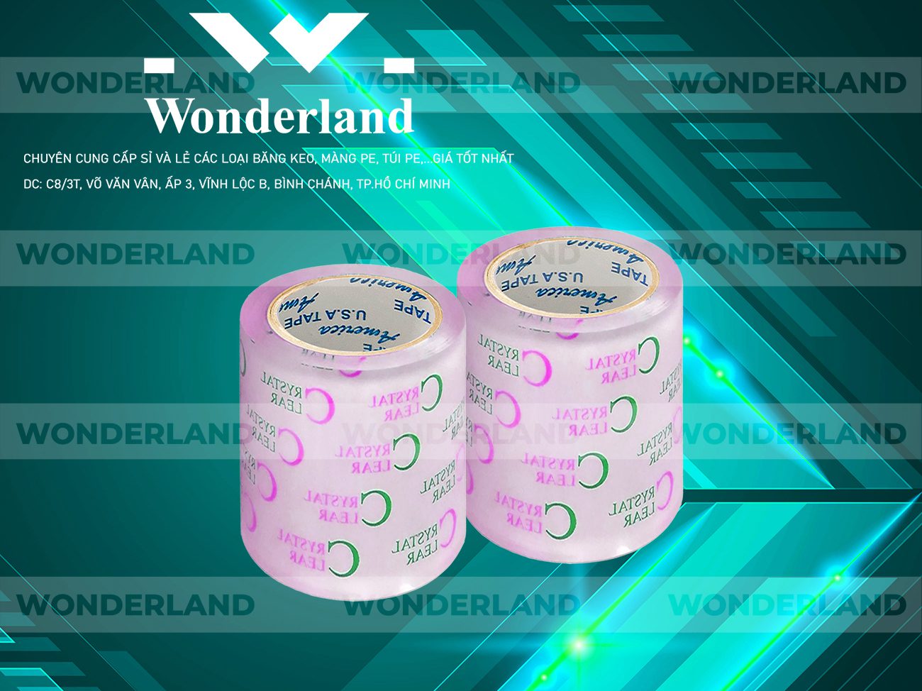 BĂNG KEO IN CHỮ SIZE 85MM WONDERLAND CHẤT LƯỢNG