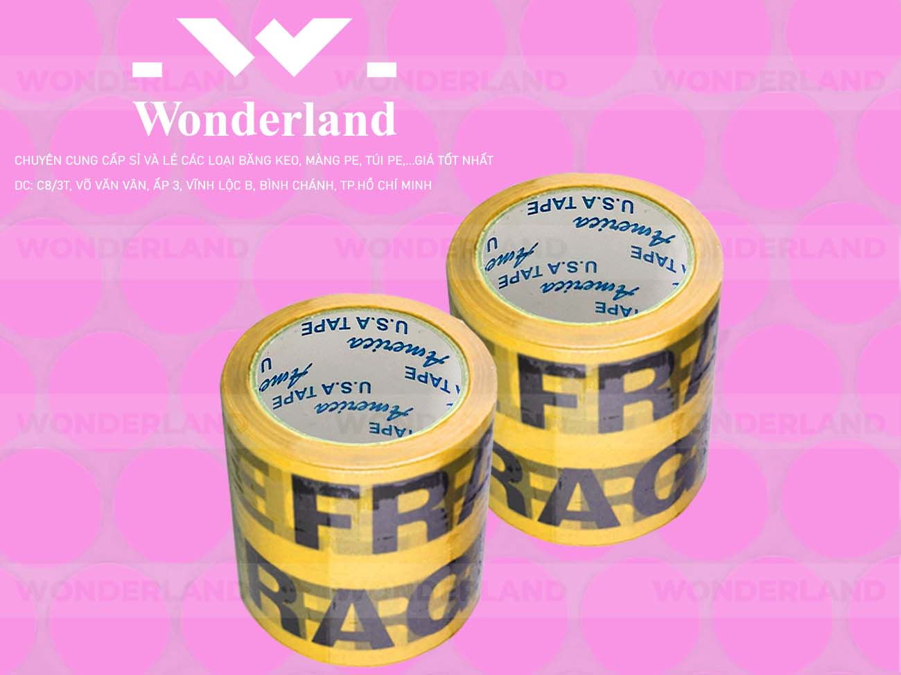 BĂNG KEO IN CHỮ SIZE 85MM WONDERLAND CHẤT LƯỢNG TỐT NHẤT