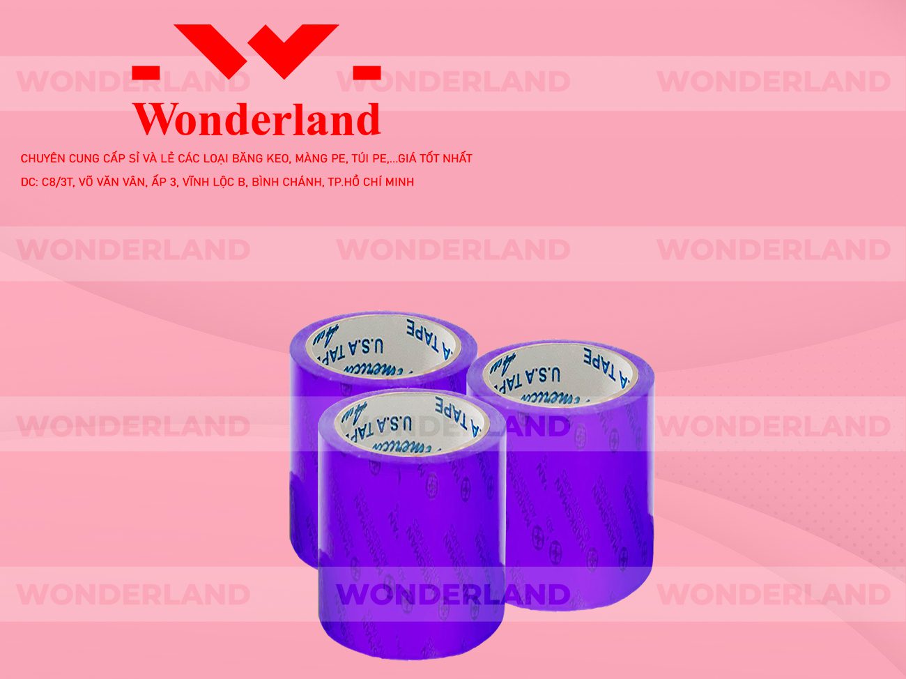 BĂNG KEO IN CHỮ SIZE 85MM WONDERLAND GIÁ SỈ TỐT NHẤT