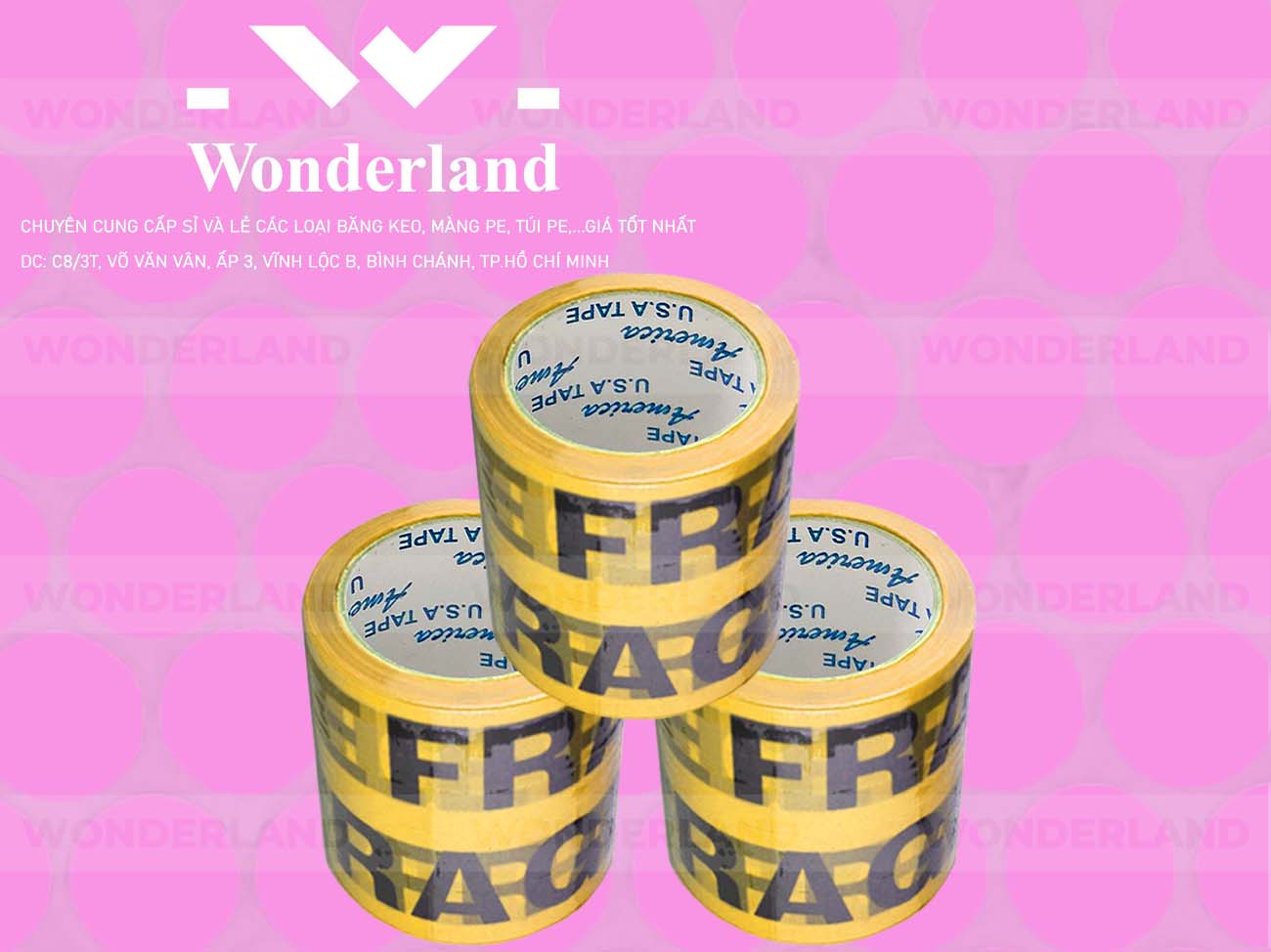 BĂNG KEO IN CHỮ SIZE 85MM WONDERLAND GIÁ TỐT