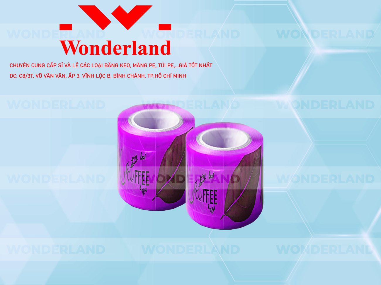 BĂNG KEO IN CHỮ SIZE 86MM WONDERLAND CHẤT LƯỢNG