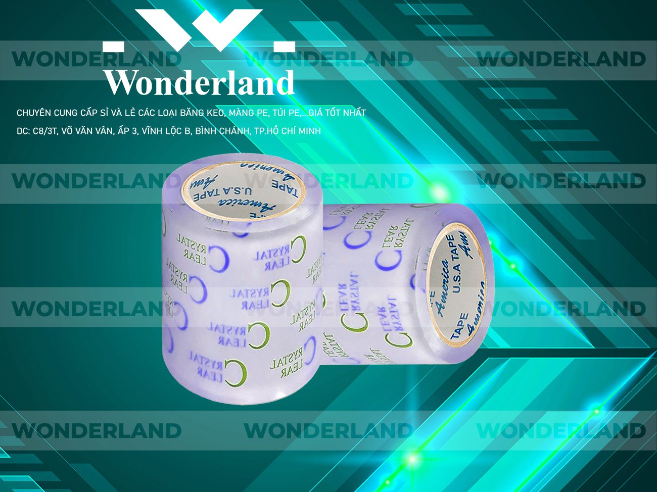 BĂNG KEO IN CHỮ SIZE 87MM WONDERLAND CHẤT LƯỢNG